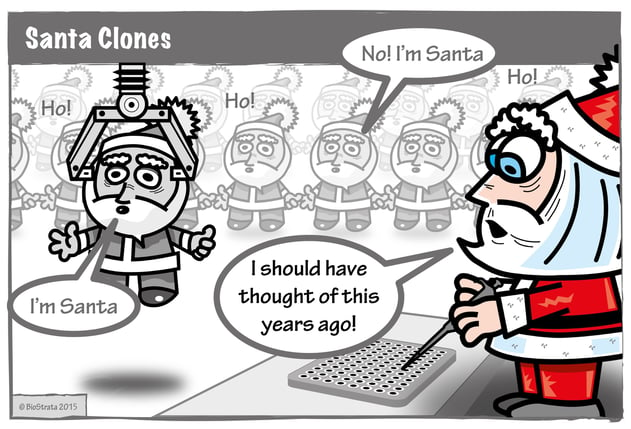 Santa clones cartoon
