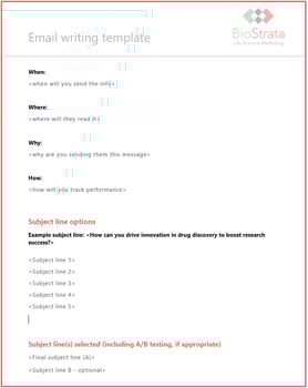 Get your free life science email marketing template